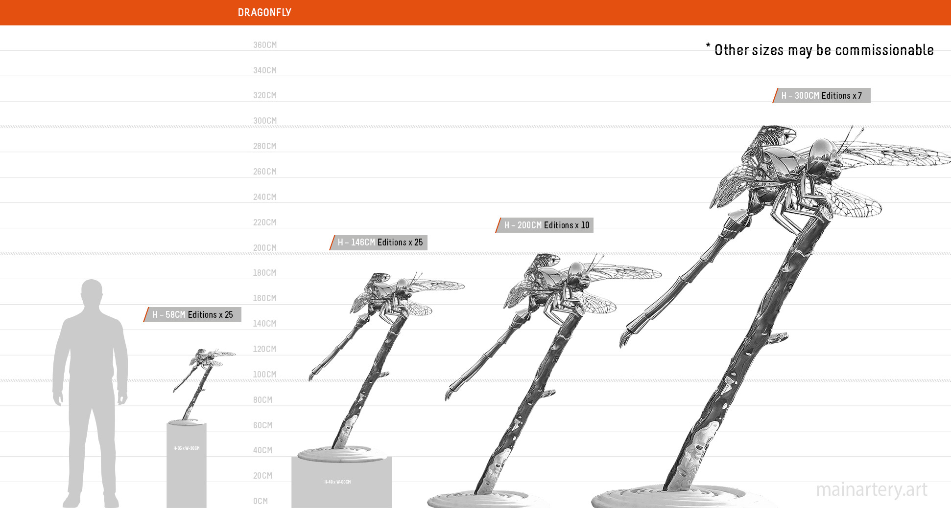 size sheet stainless dragonfly sculpture image