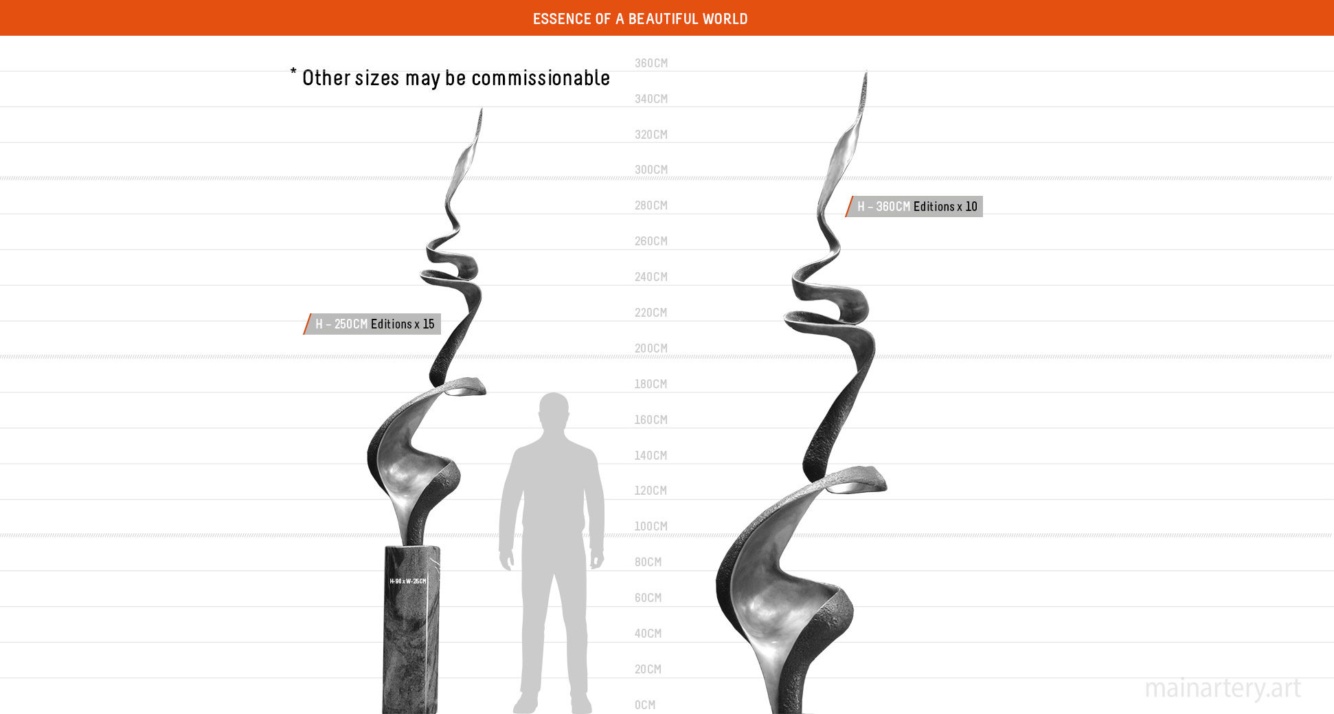 sizing options bronze outdoor sculpture image