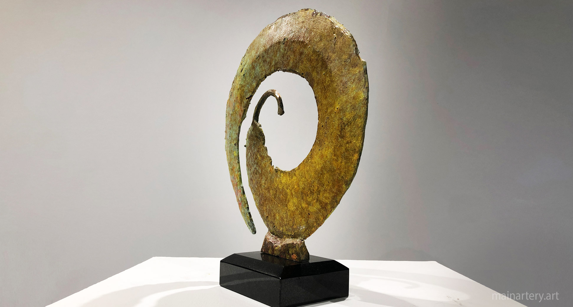 small bronze guardian leaf sculpture art image