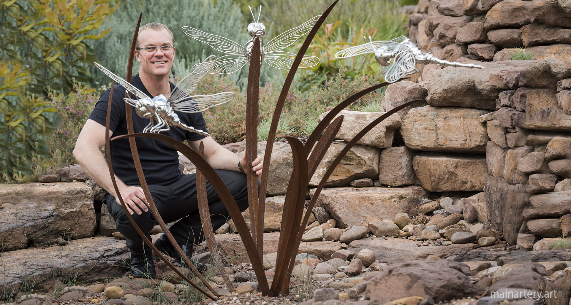 stainless realistic dragonfly garden art todd stuart image