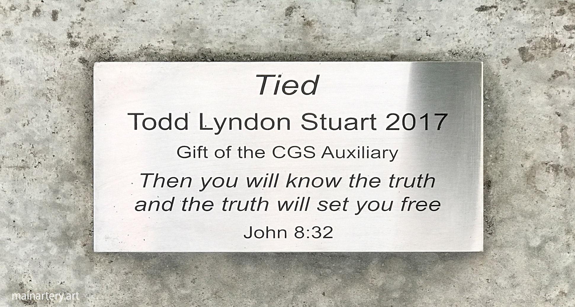 tied sculpture plaque high school todd stuart image