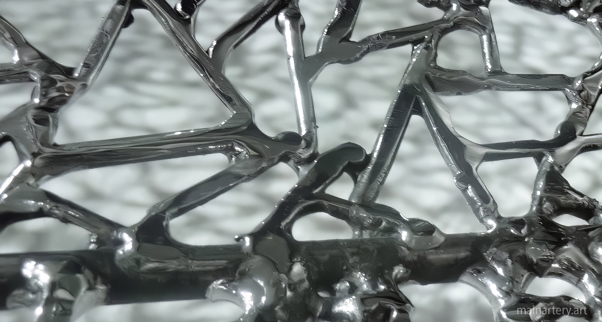 close up detail steel coffee leaf sculpture image