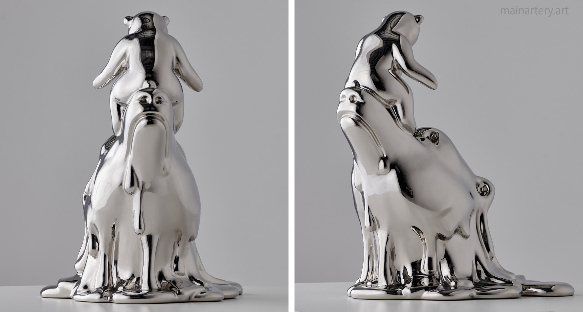interior mirror polished modern polar bear sculpture image