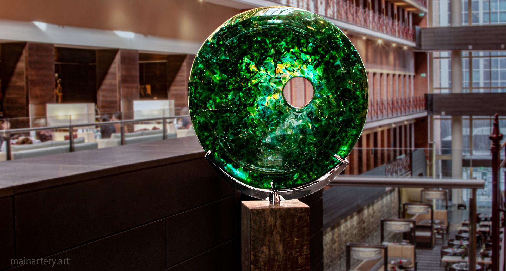 large fiberglass modern circular sculpture image