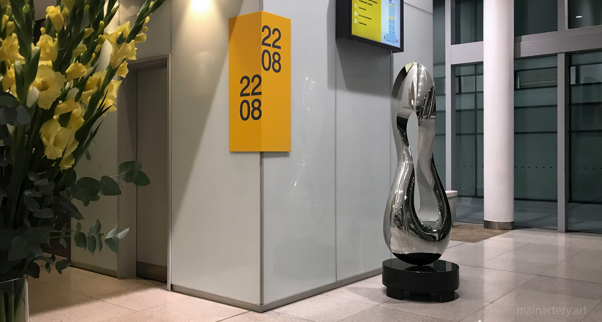 large polished abstract public art sculpture image