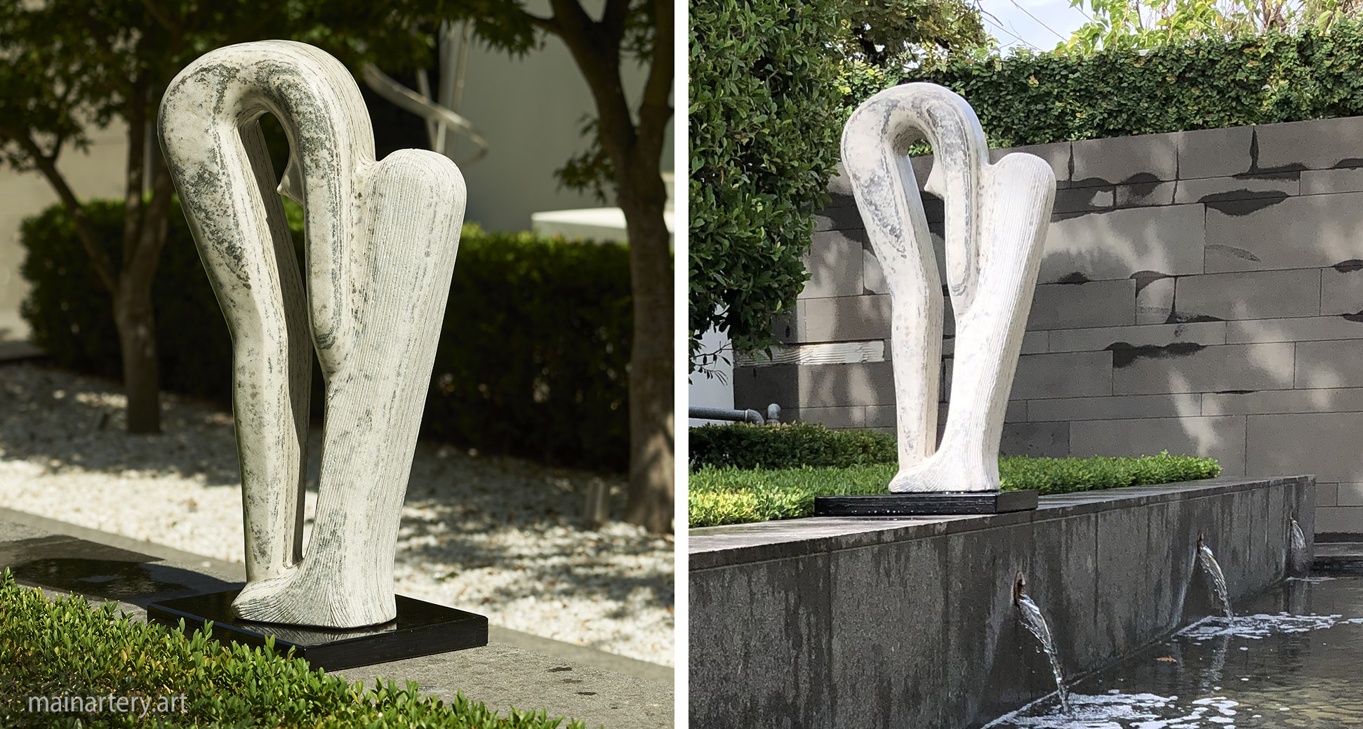 mainartery outdoor carved sculpture lady shona stone image