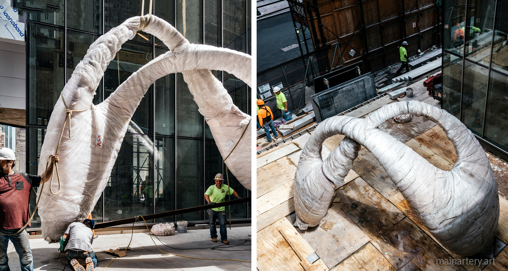 manhattan huge summit sculpture unpackaging image