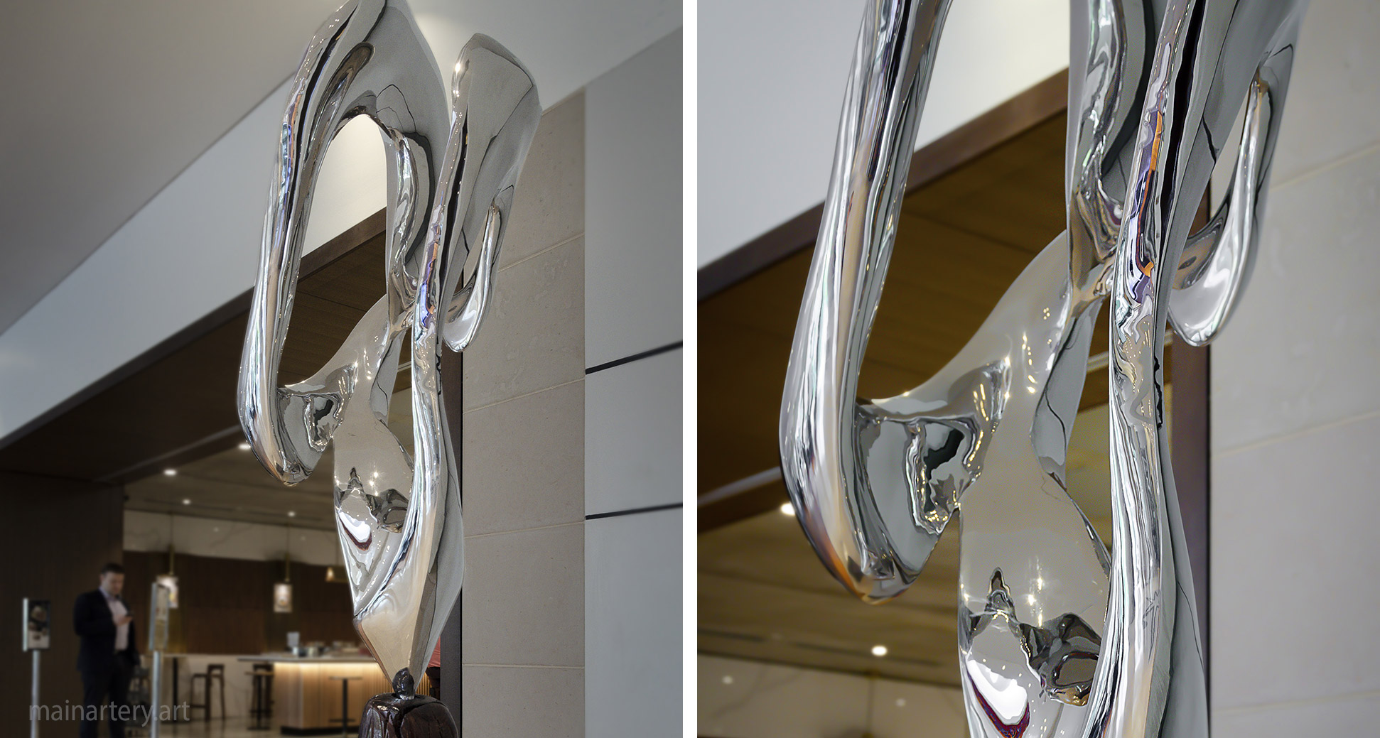 polished stainless steel abstract artwork image