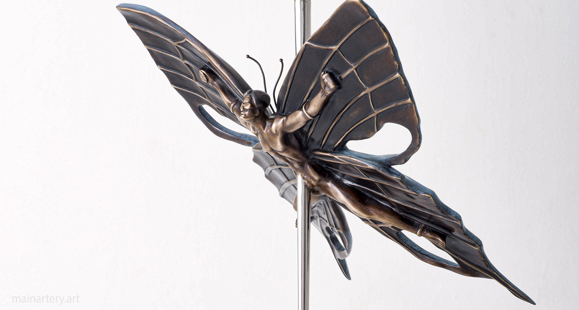 contemporary butterfly wings sculpture bronze image