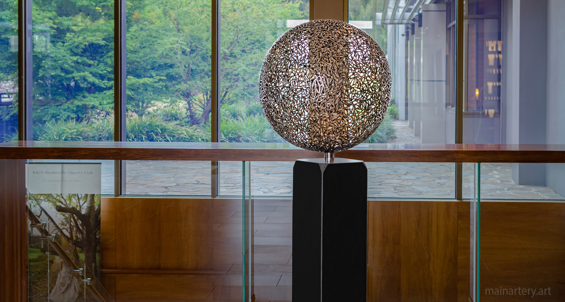 entrance polished spherical interior sculpture image
