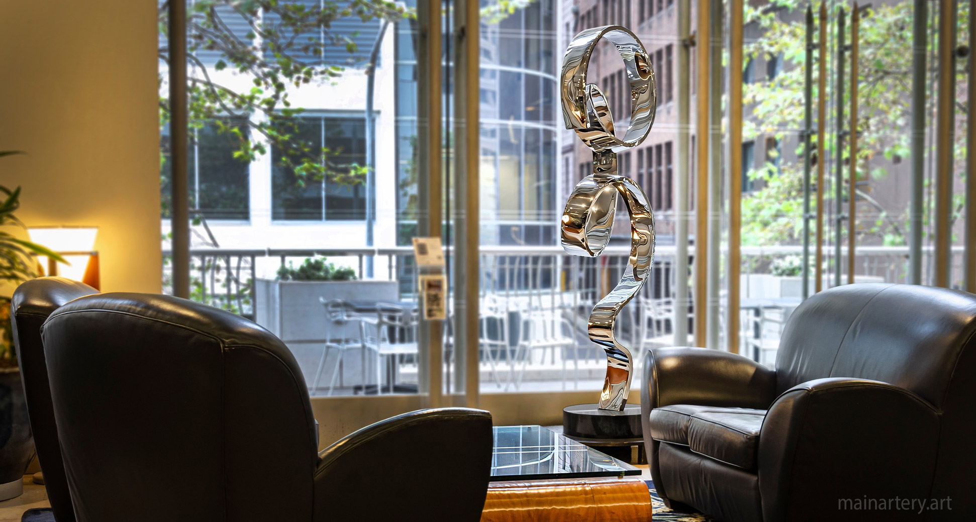 entrance stainless modern interior artwork image