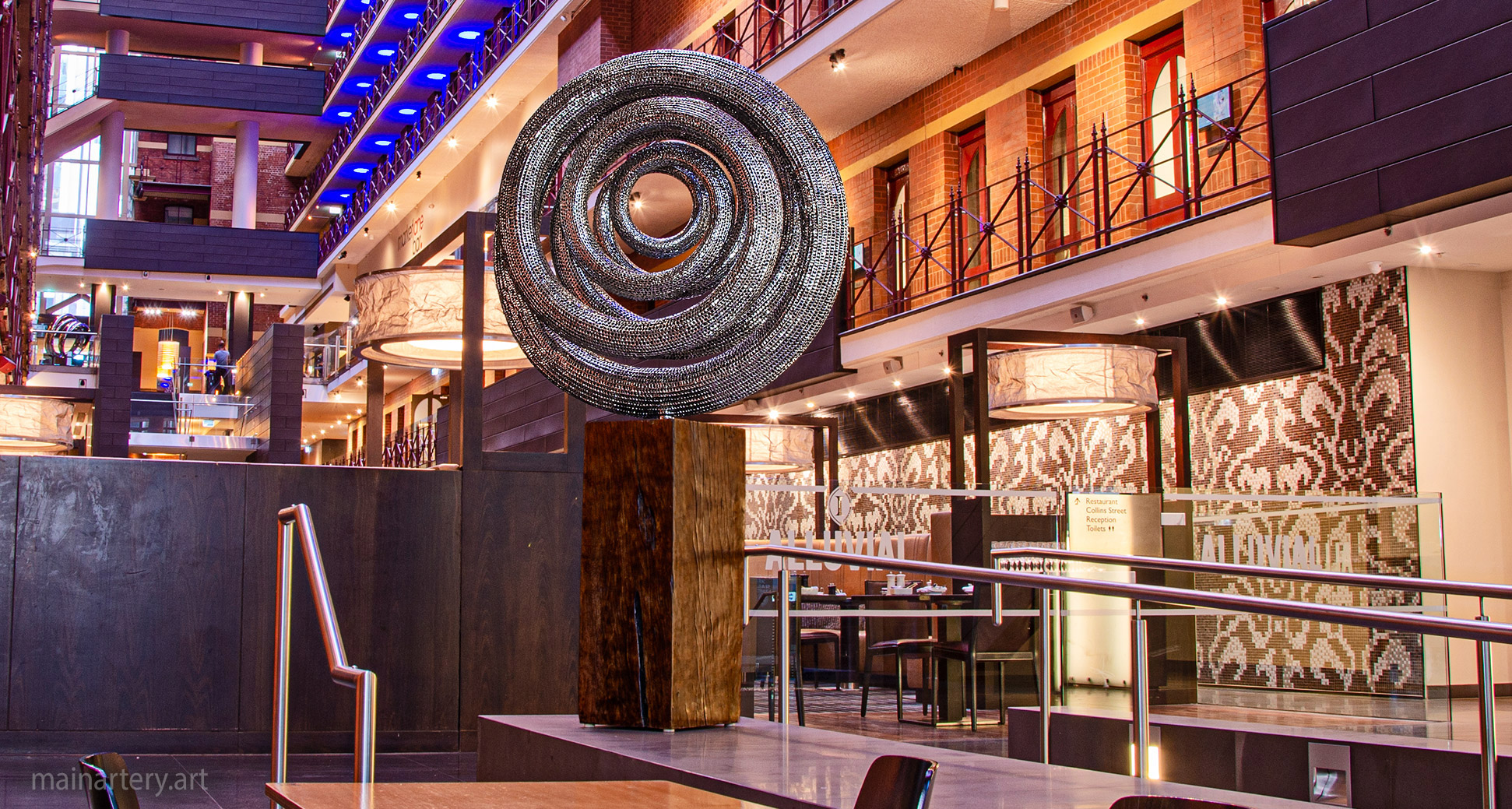 freestanding metal organic feng shui sculpture image