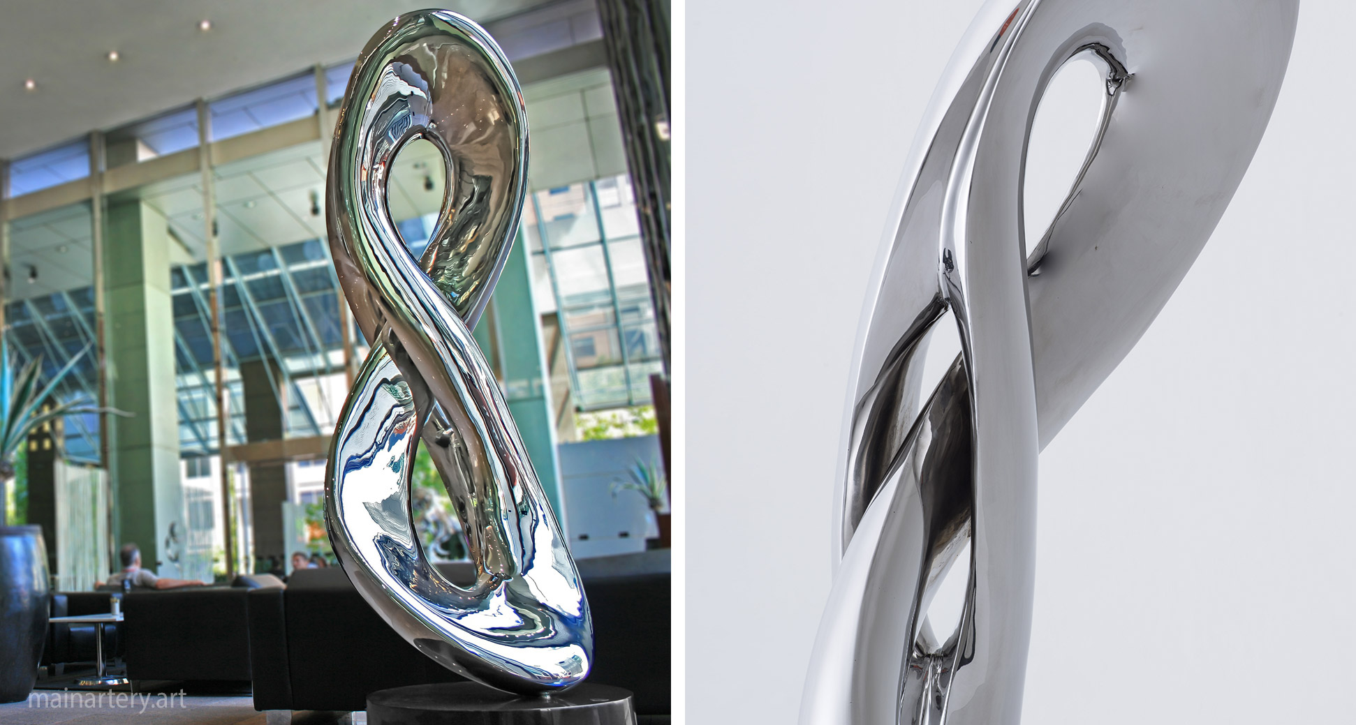 freestanding stainless abstract public art sculpture image