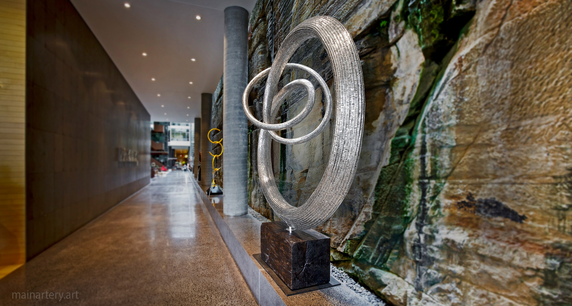 huge stainless steel abstract interior art image