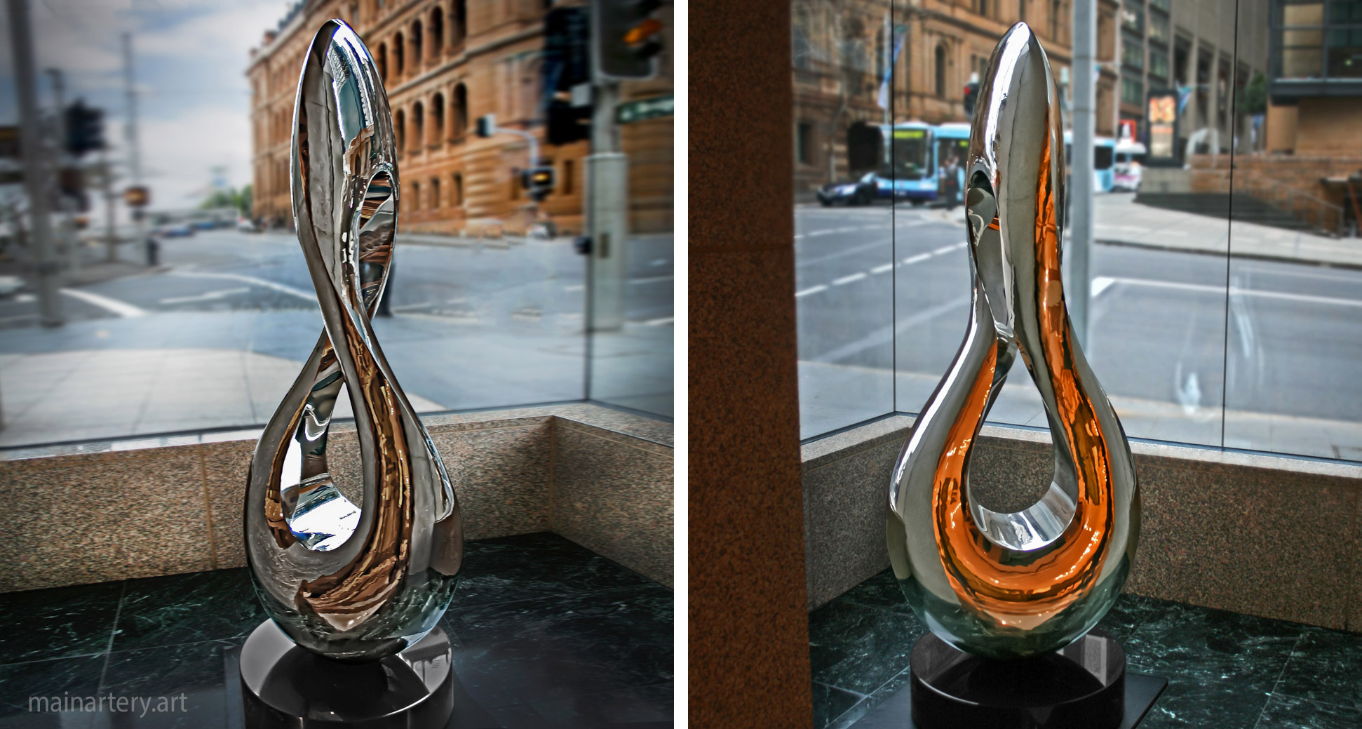 interior polished organic infinity public art image