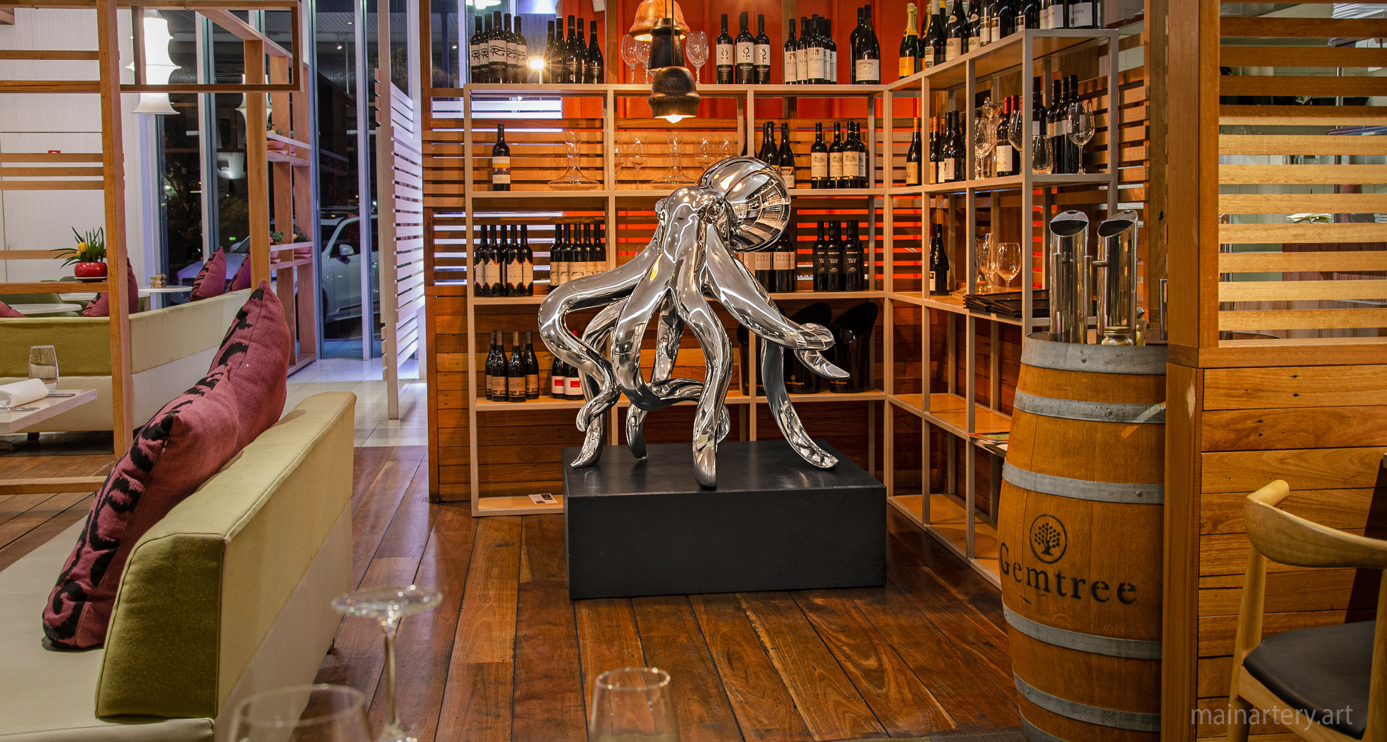 large interior metal modern octopus sculpture image