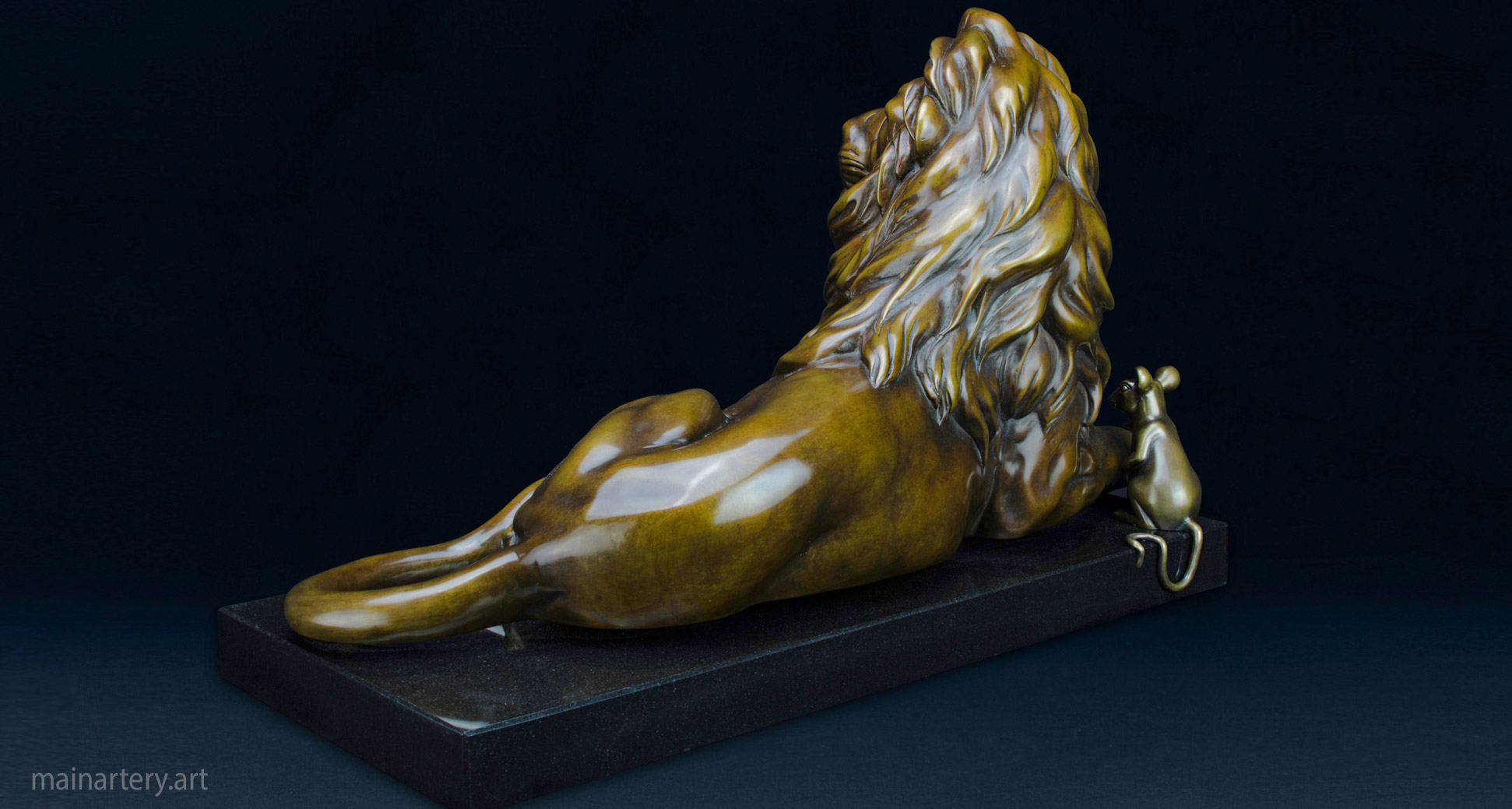 medium bronze realistic leo lion artwork image