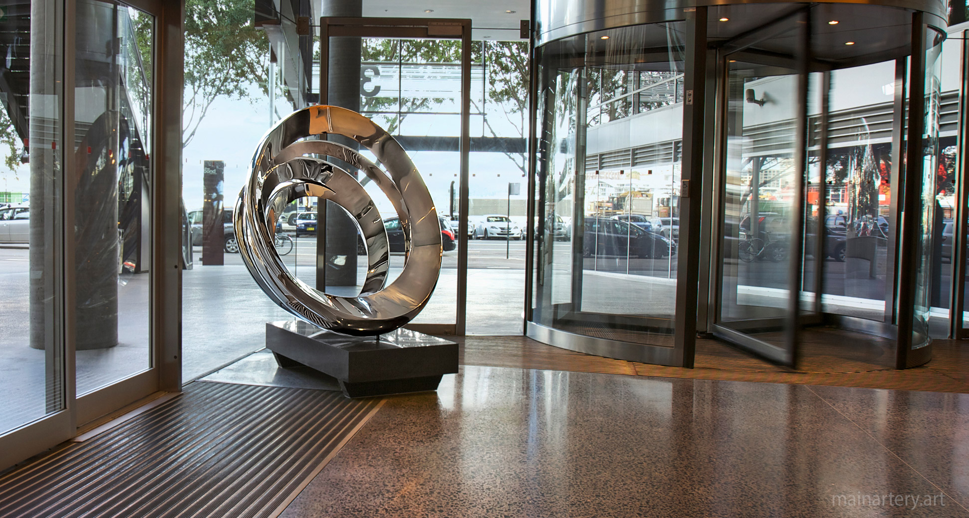 medium mirror polished organic mortal coil lobby sculpture image