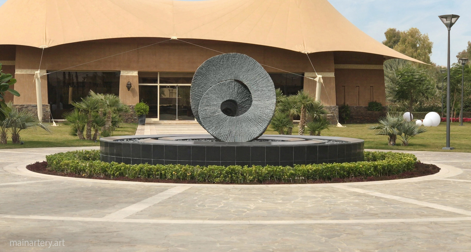 open spaces stone contemporary landscape sculpture image