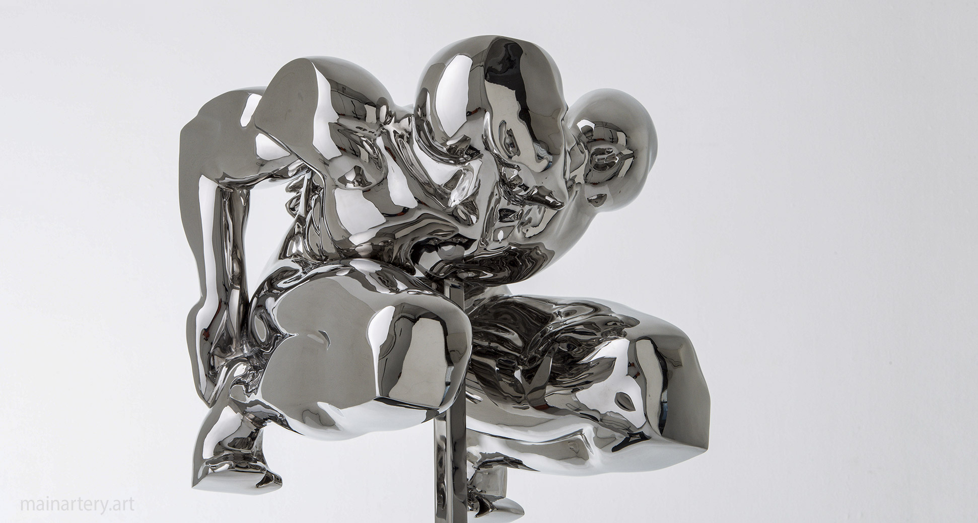 surreal freestanding stainless steel sculpture image