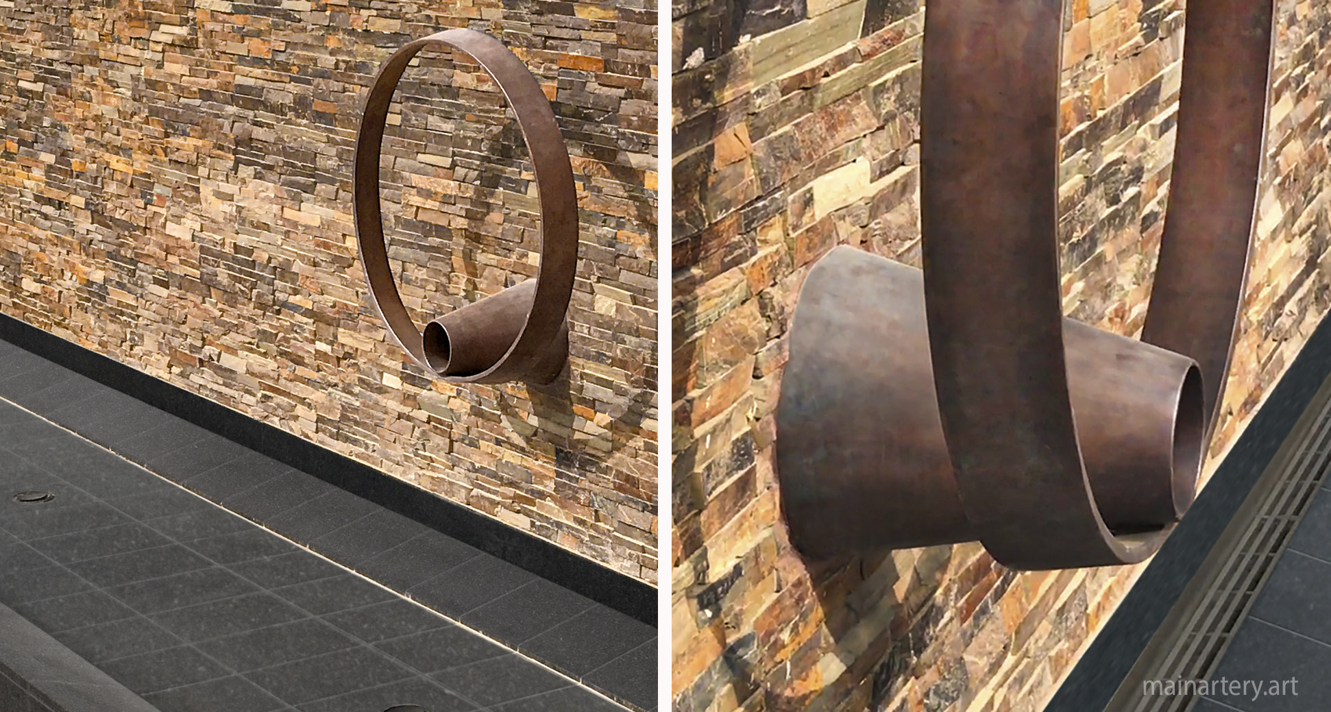 contemporary wall mounted rustic sculpture image