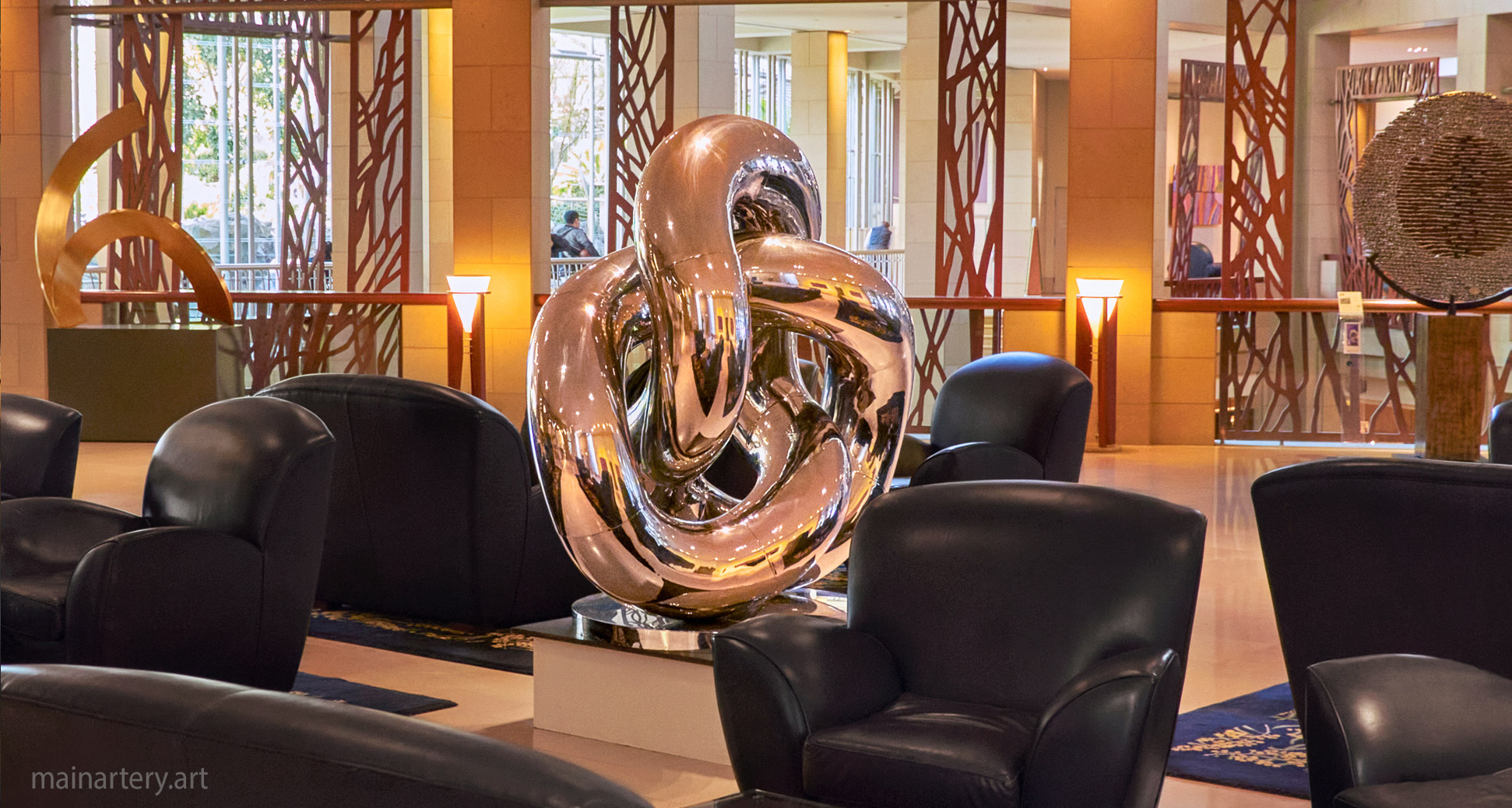 entrance polished spherical interior sculpture image