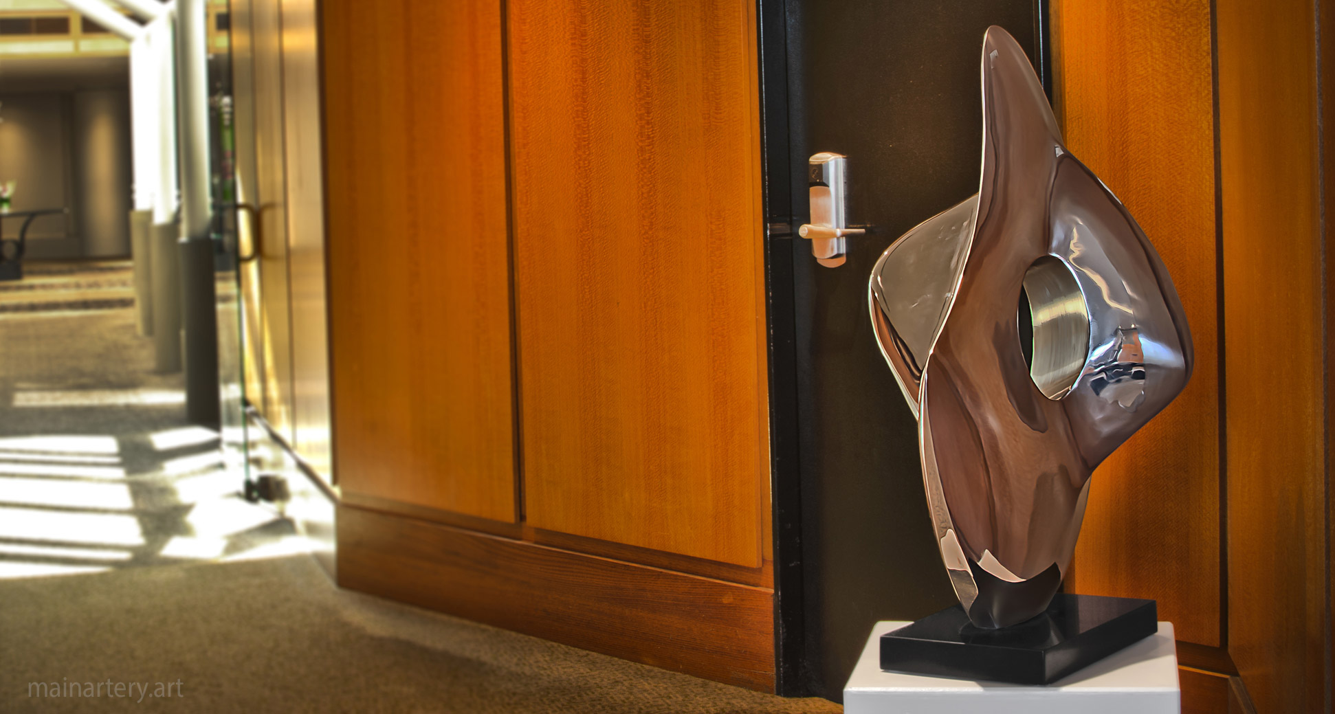 freestanding metal abstract interior sculpture image