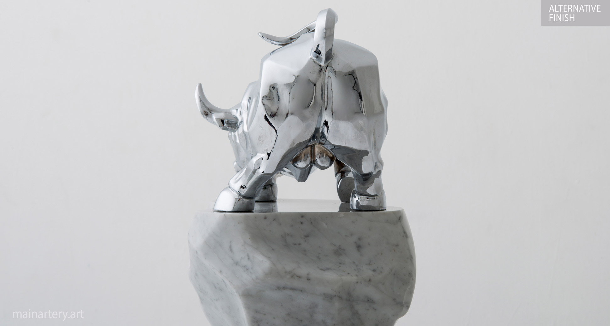 freestanding stainless bull interior sculpture image
