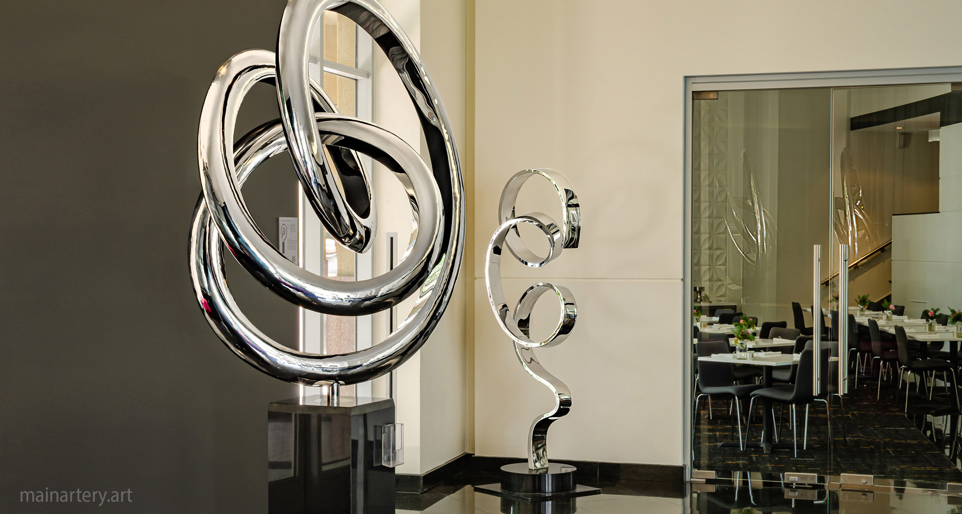 large entrance stainless abstract sculptures image