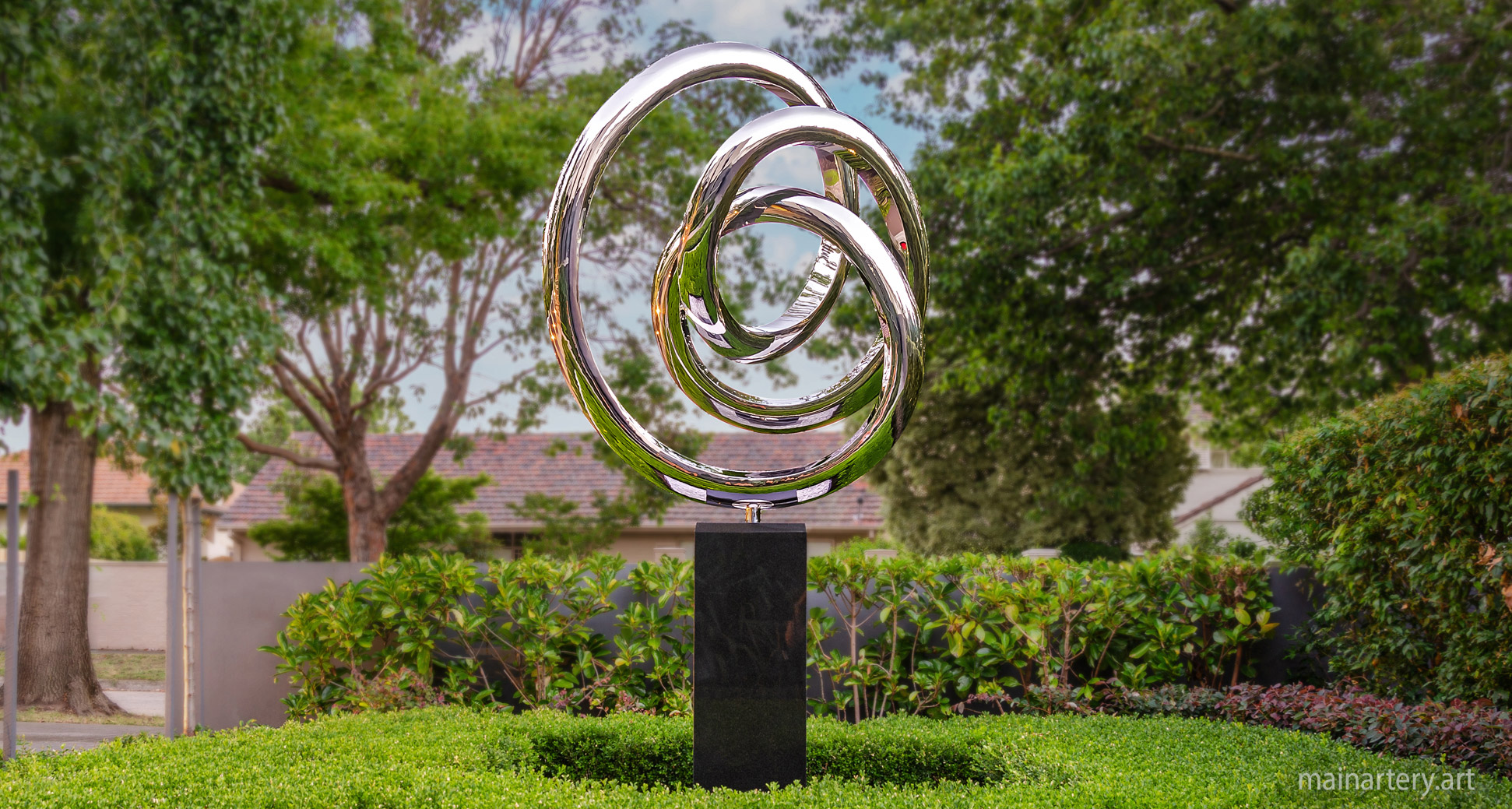 medium stainless steel abstract residential artwork image