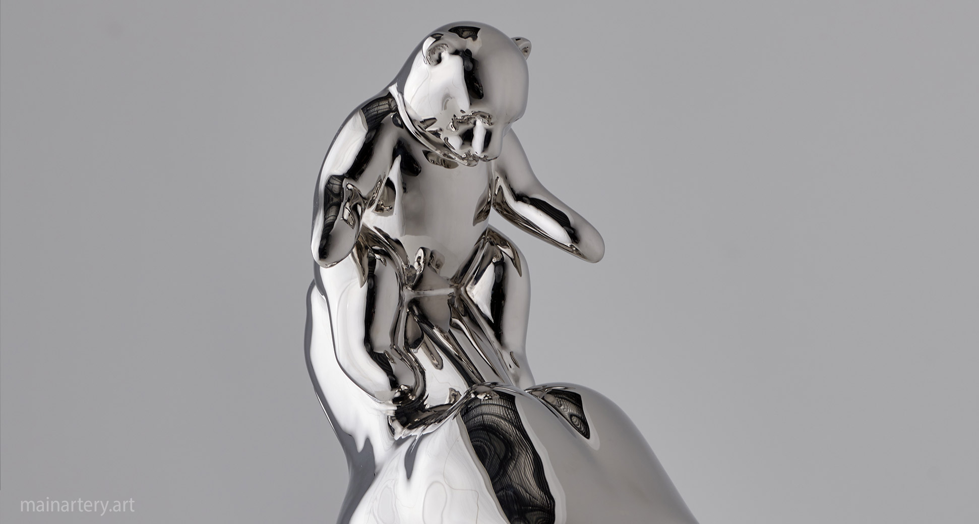 metal contemporary baby cub environmental sculpture image