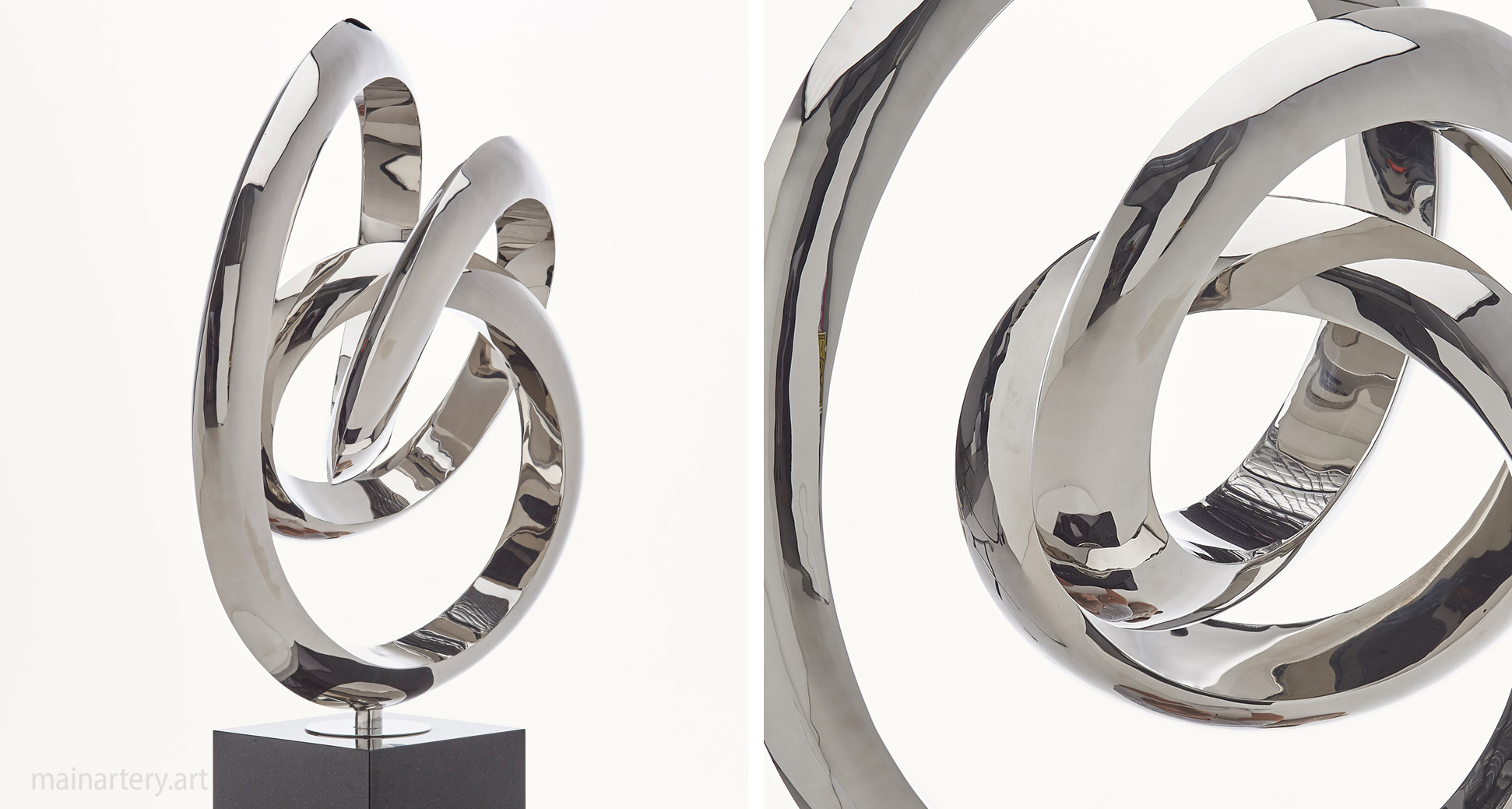 modern landscape sculpture artwork mirror polished image