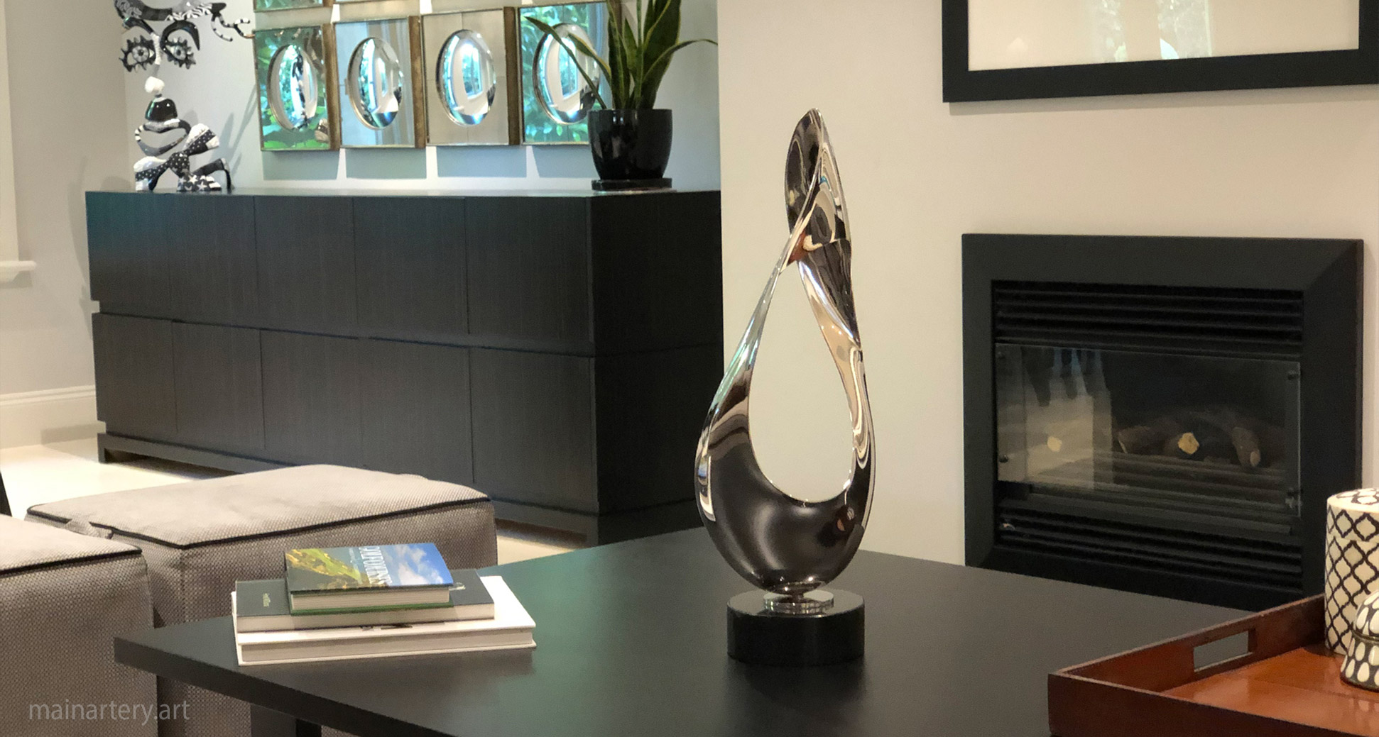 tabletop stainless steel modern artwork image