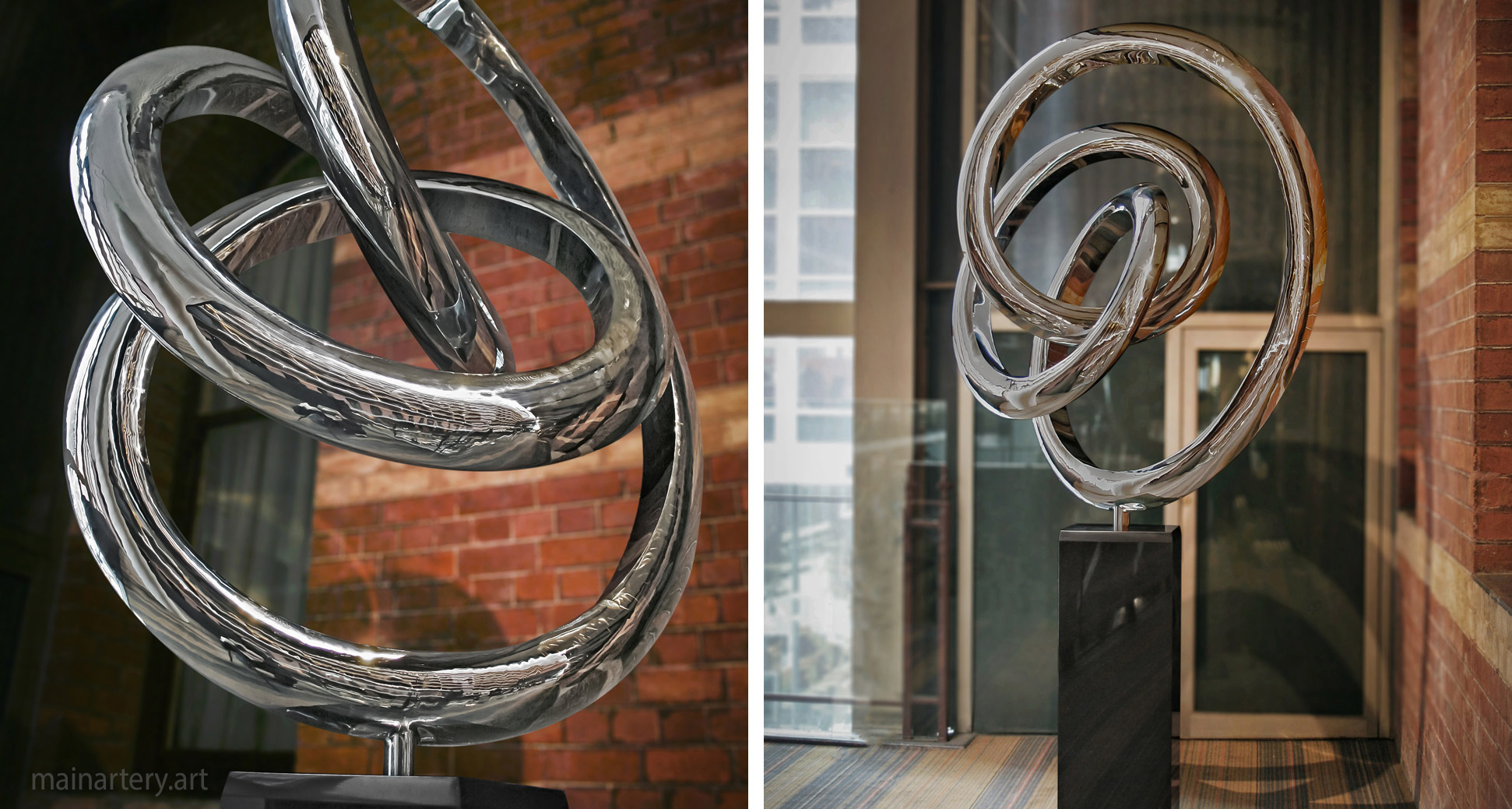 entrance mirror polished modern indoor artwork image