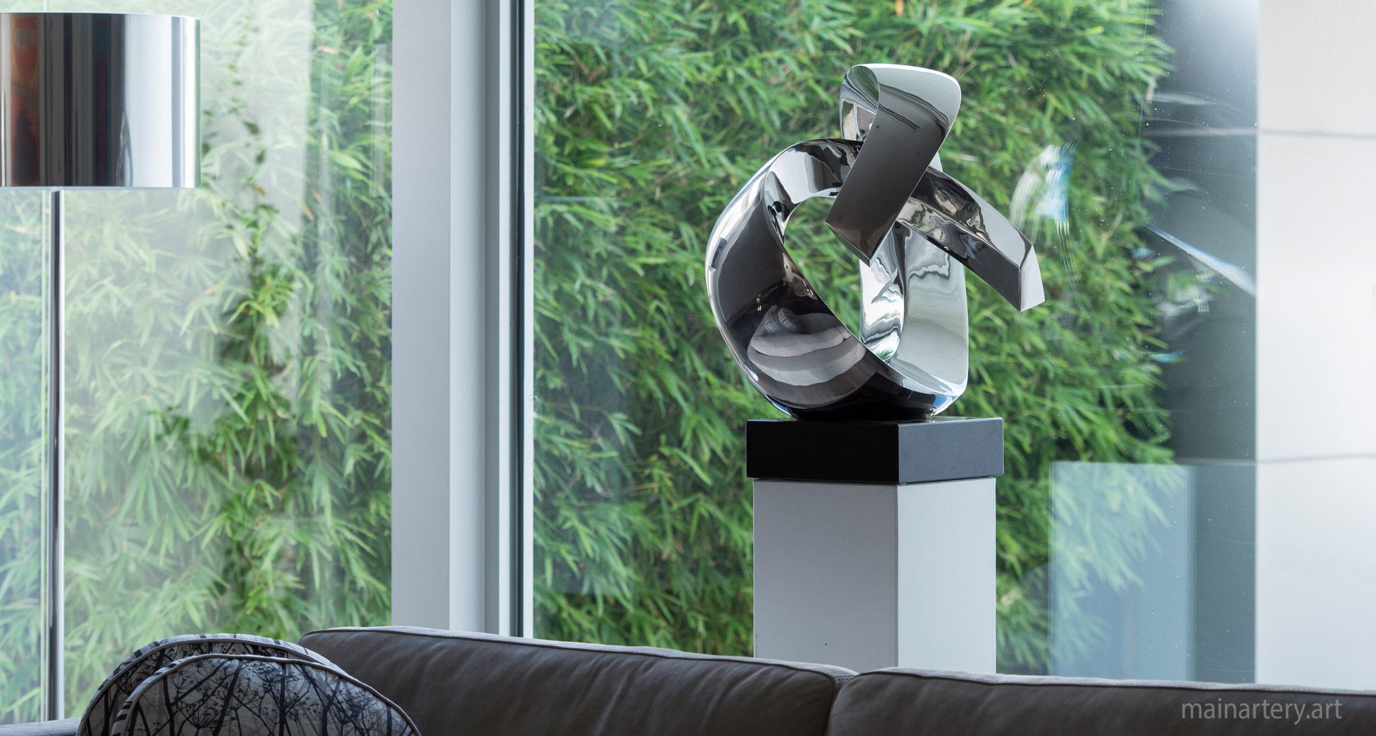 interior stainless spherical feng shui artwork image