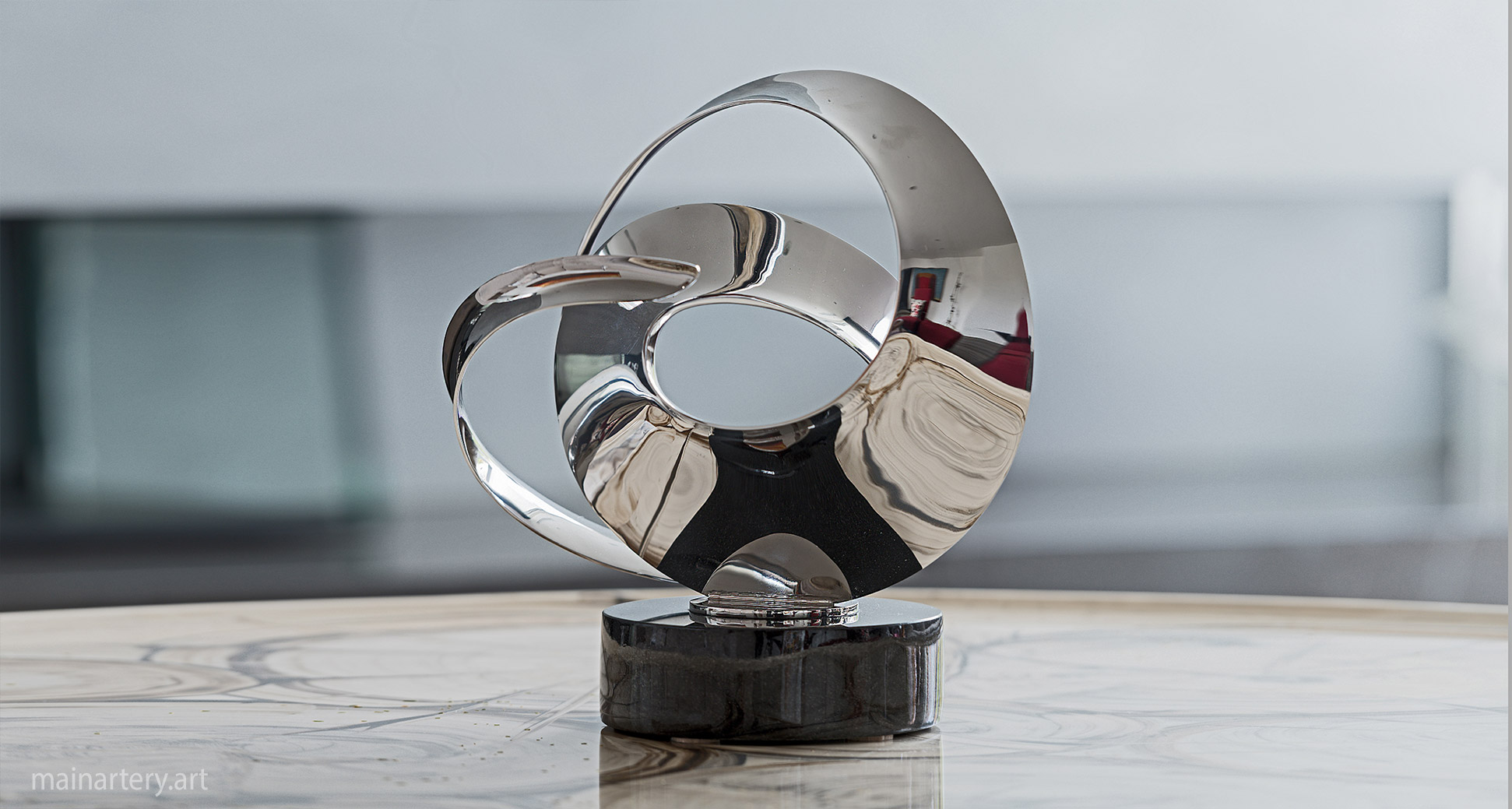interior stainless steel modern sculpture image