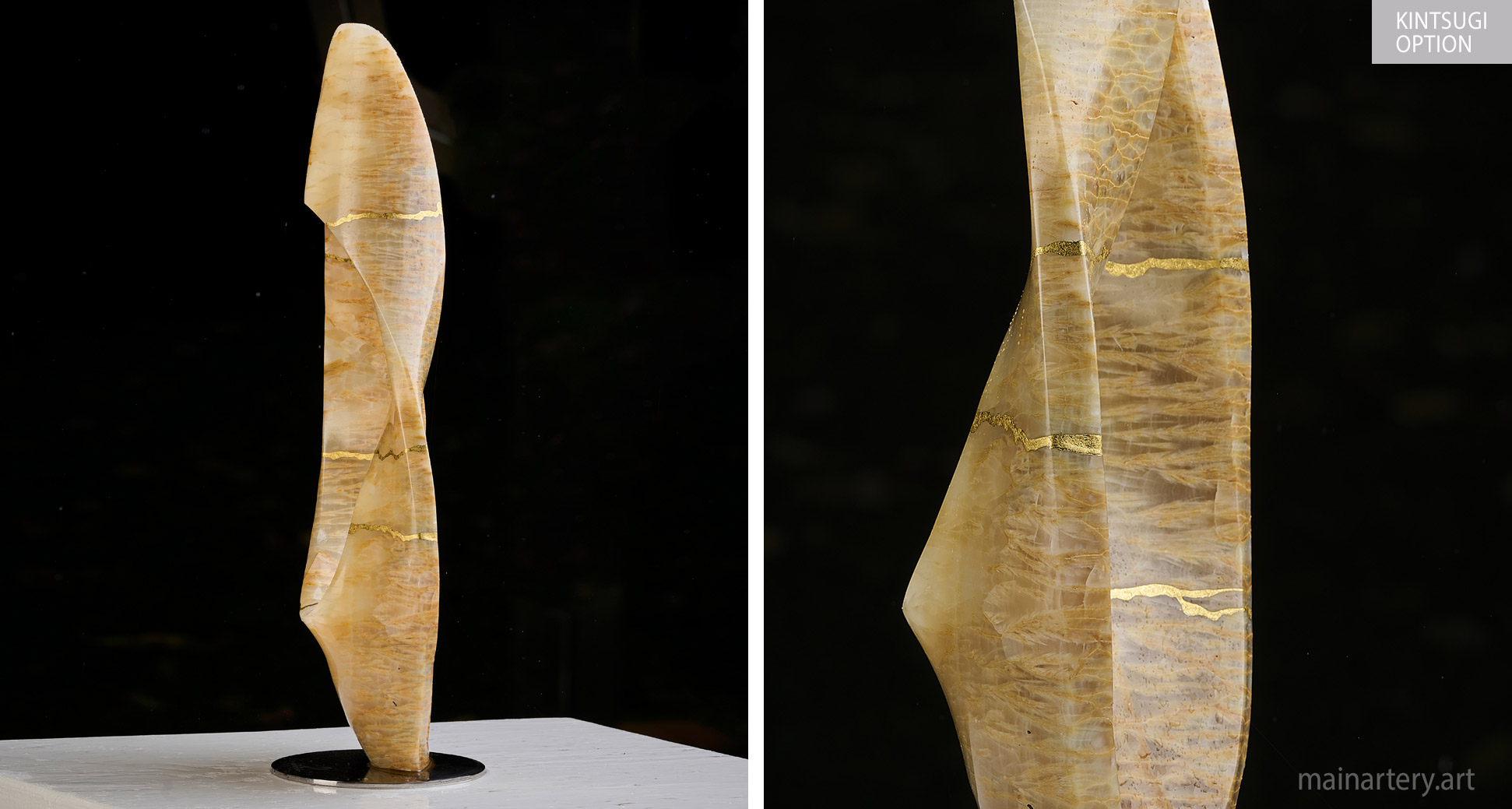 kintsugi stone organic totem sculpture image