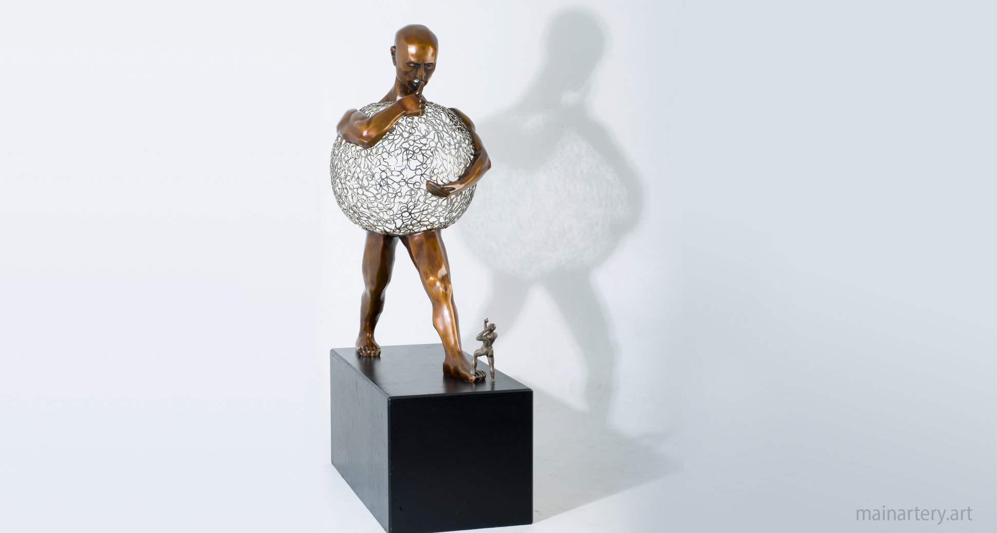 large bronze spherical garden art image