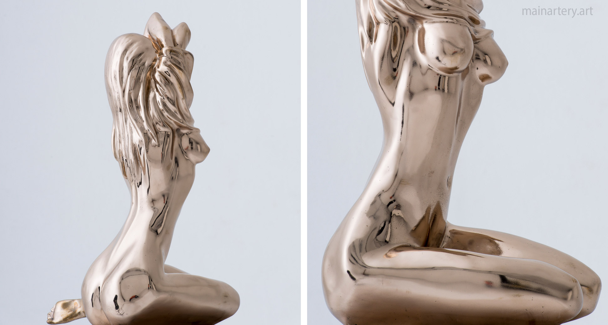 medium metal female nude sculpture image