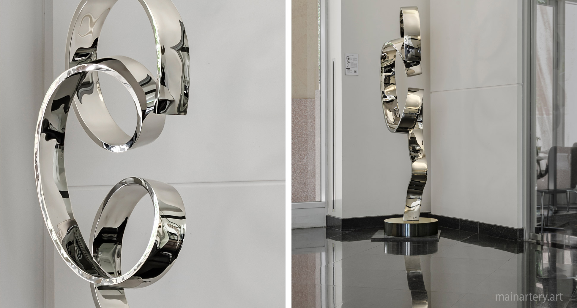 mirror polished freestanding interior sculpture image