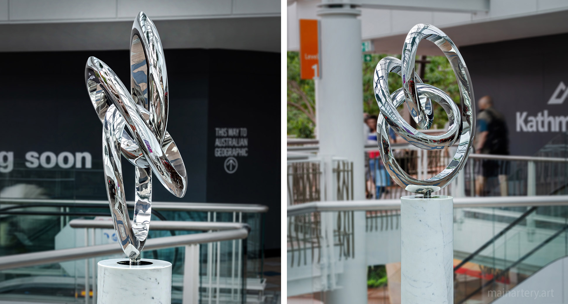mirror polished shopping mall public sculpture image