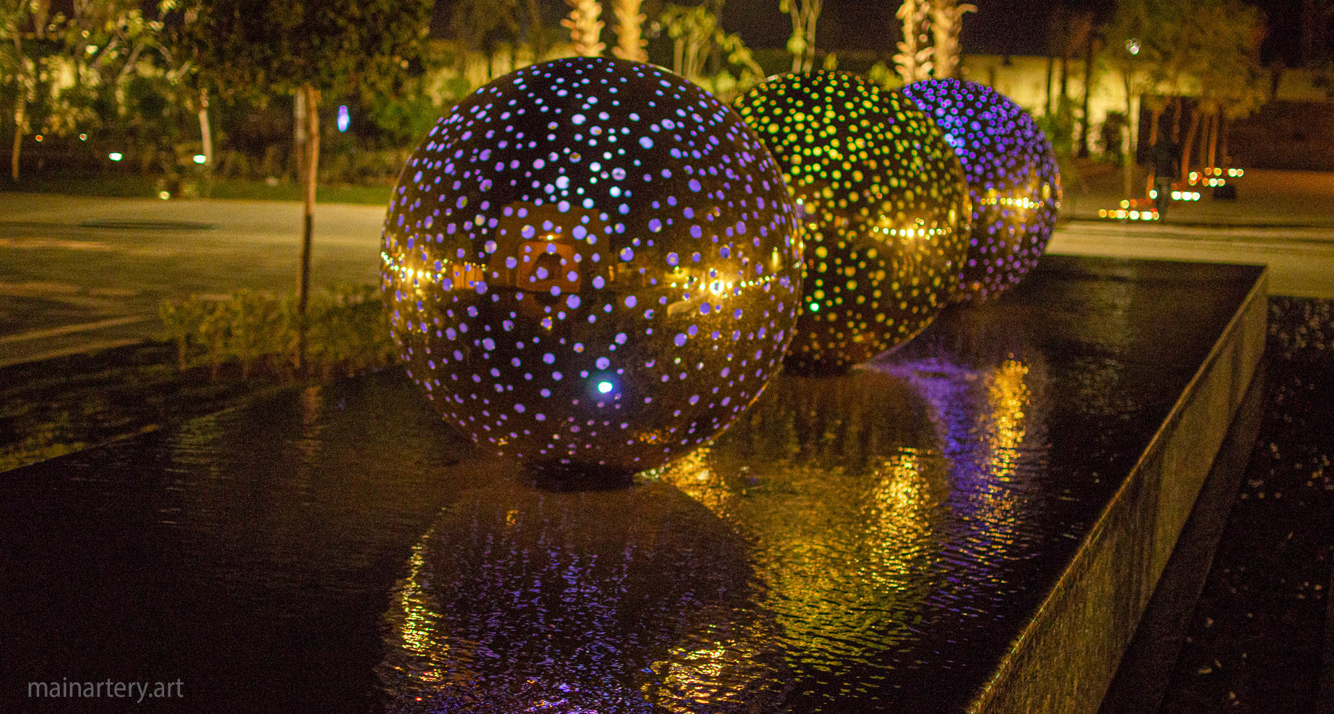 monumental polished abstract colourful light fixture sculpture image
