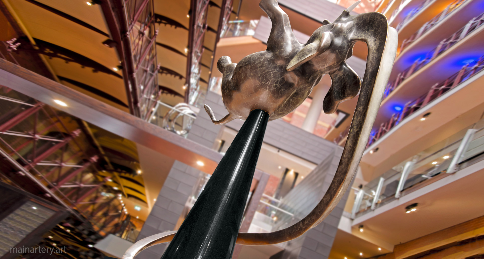 tabletop metal elephant interior sculpture hotel image