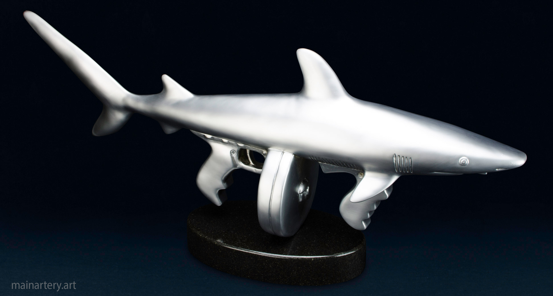 tabletop modern interior shark artwork image